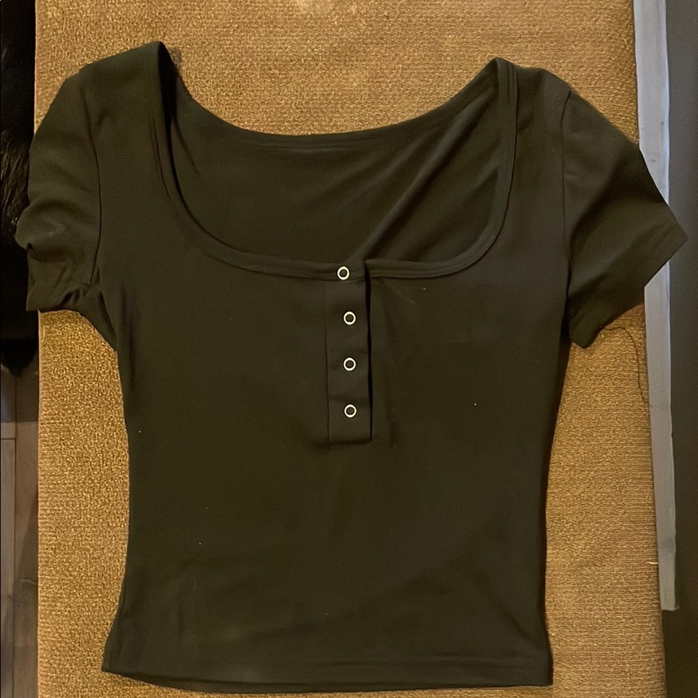 Black Buttoned Women's Top